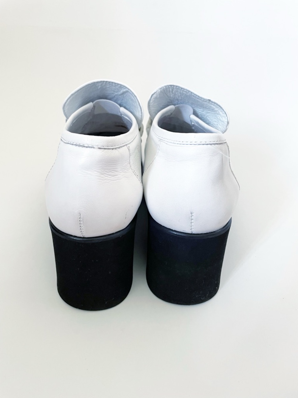 MAJE white leather platform loafers size FR 40 / US 10  chunky shoes Y2K leather - Picture 5 of 11